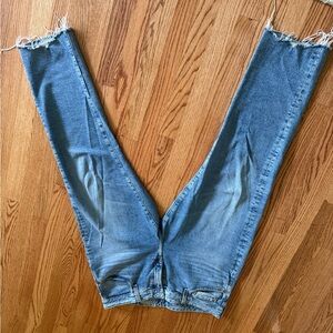 Blue Ankle Cropped Jeans Ex-Boyfriend Slim